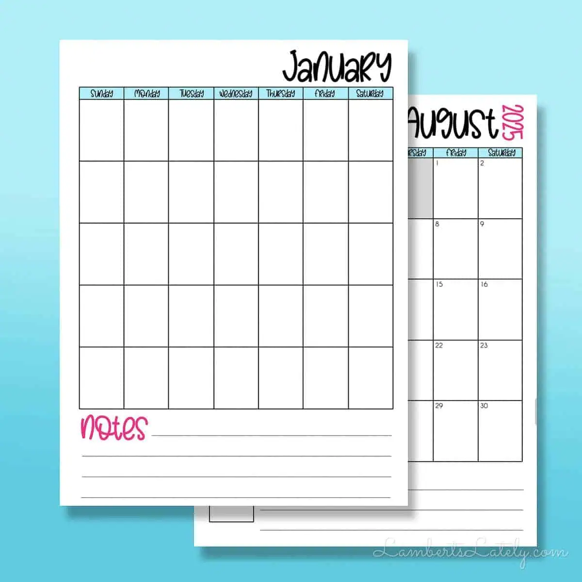 12 Free Printable Calendars For 2025 Lamberts Lately