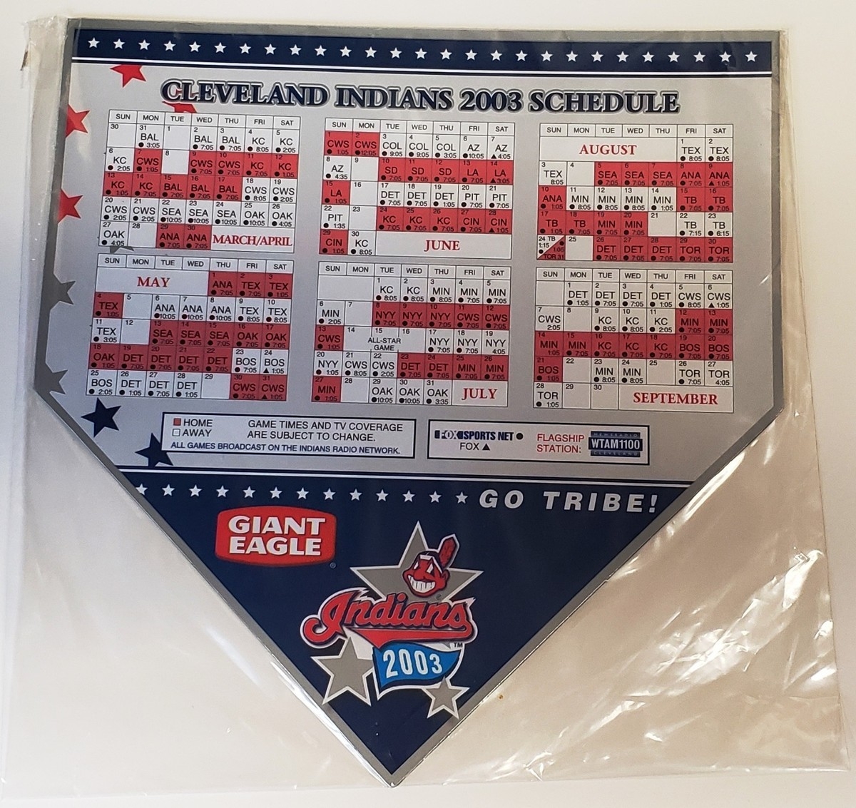 2003 CLEVELAND INDIANS Magnet Schedule MLB Jacobs Field NEW MINT EBay