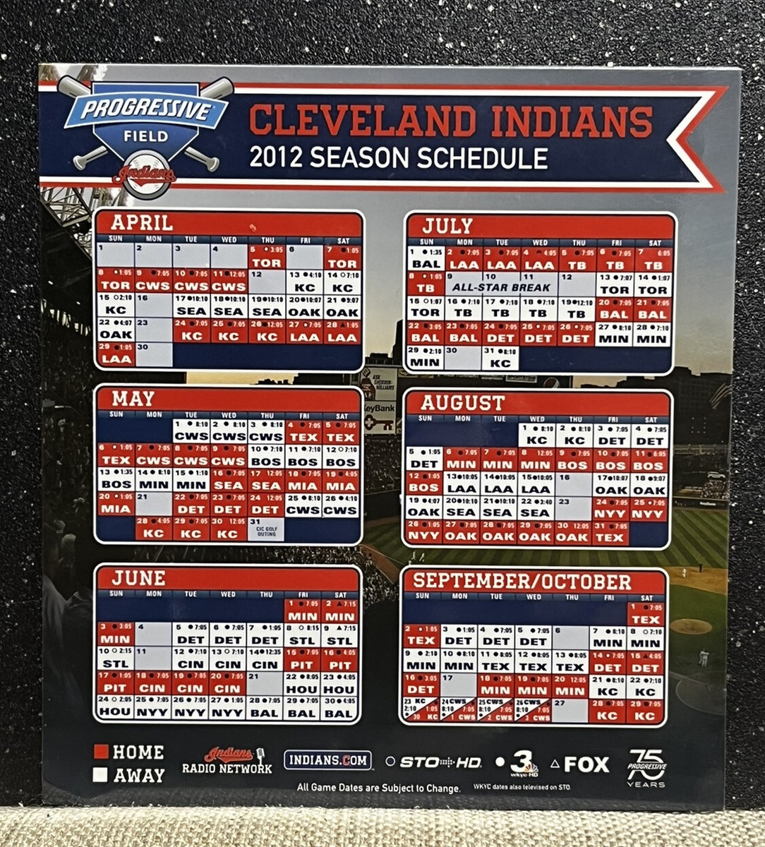 Cleveland Indians Printable Calendar
