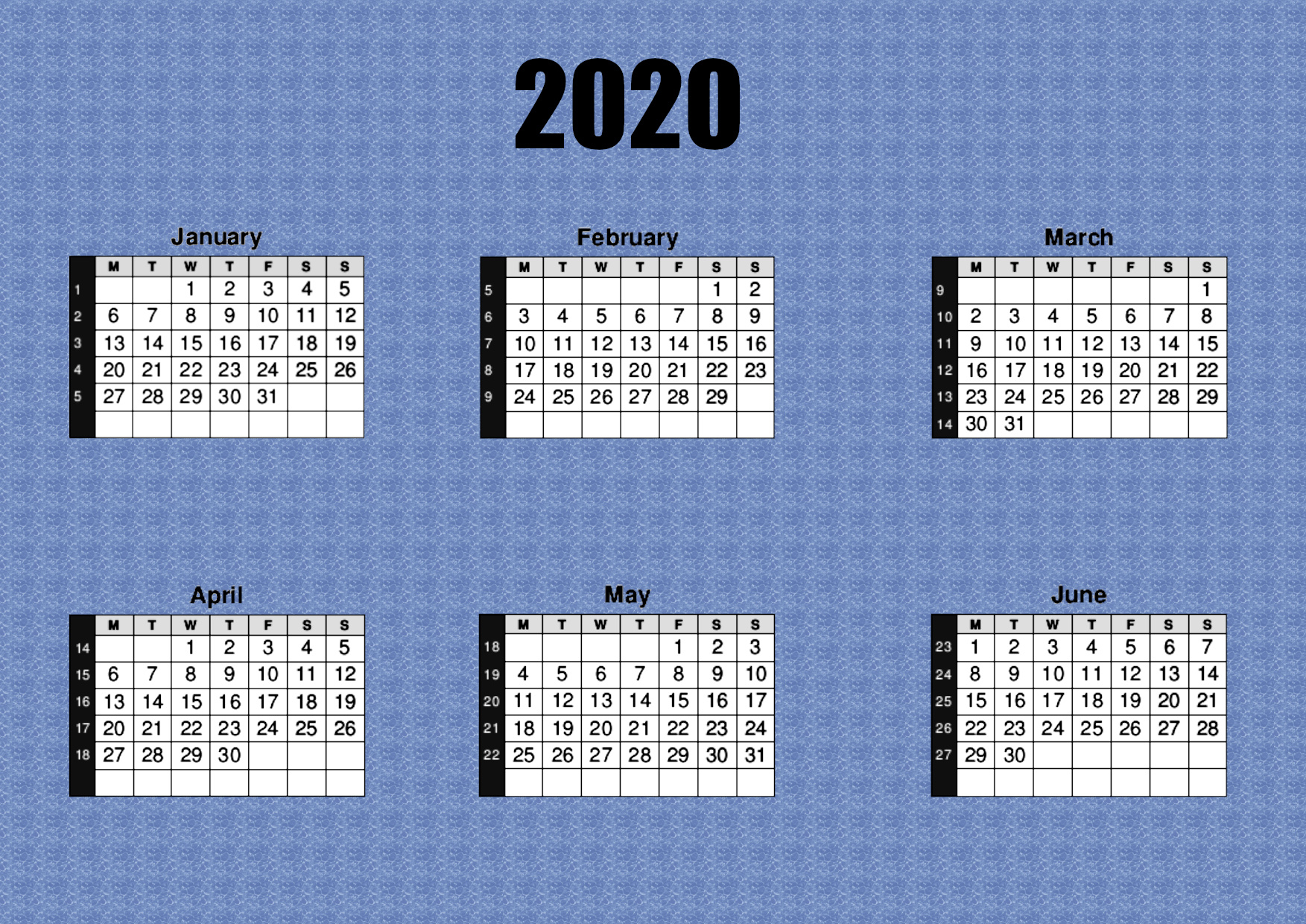Printable Calendar 4 Months Per Page
