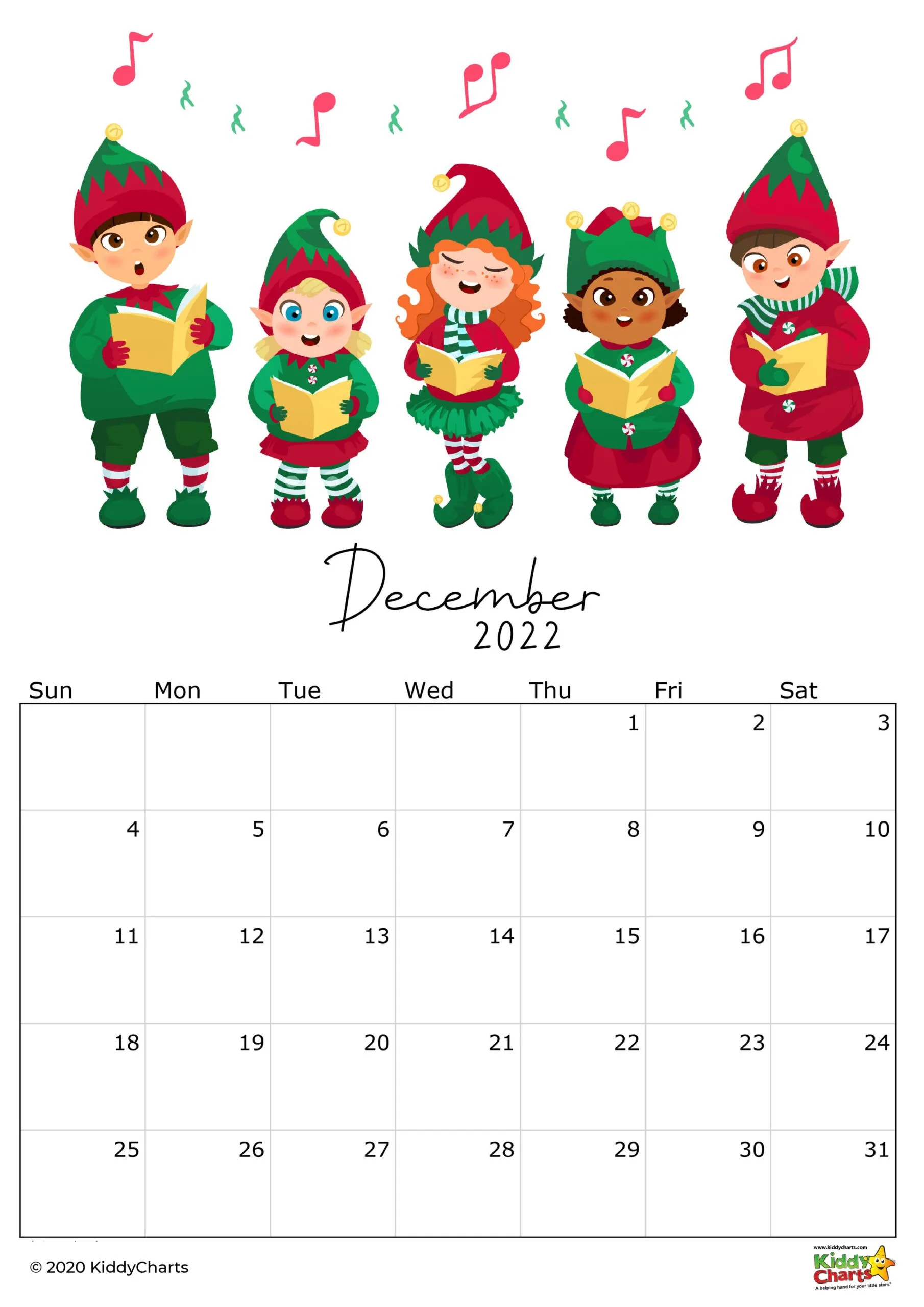 2022 Calendar Thats Printable Kids Monthly Snapshots Kiddycharts