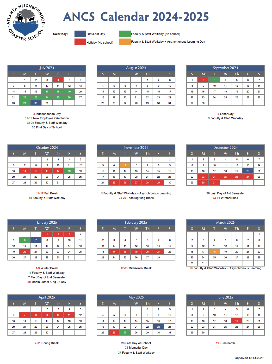 2024 2025 School Calendar