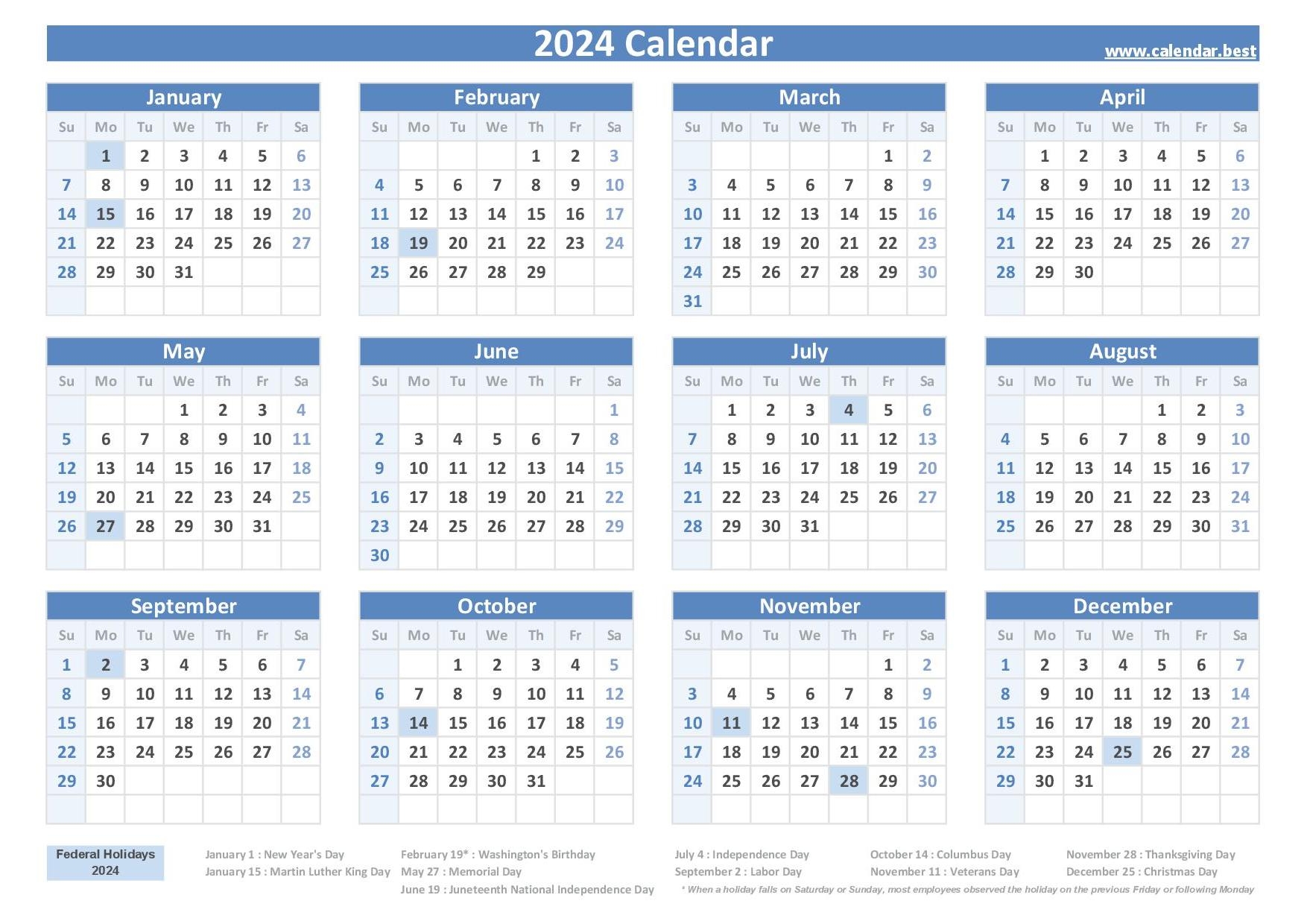 Federal Holidays 2025 Calendar Printable