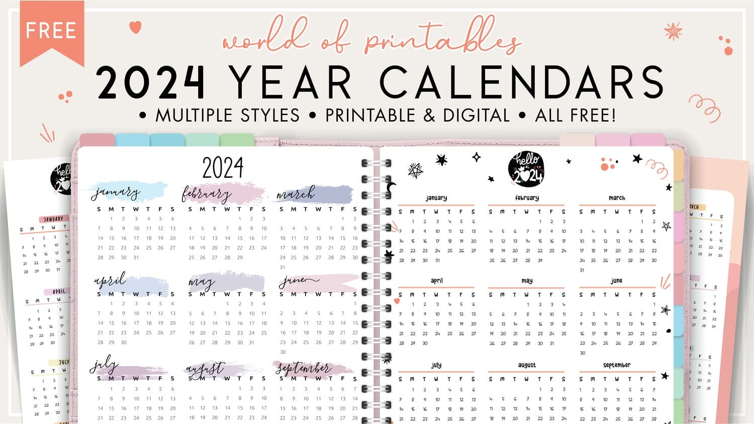 2024 Year Calendars 70 Best Printables World Of Printables