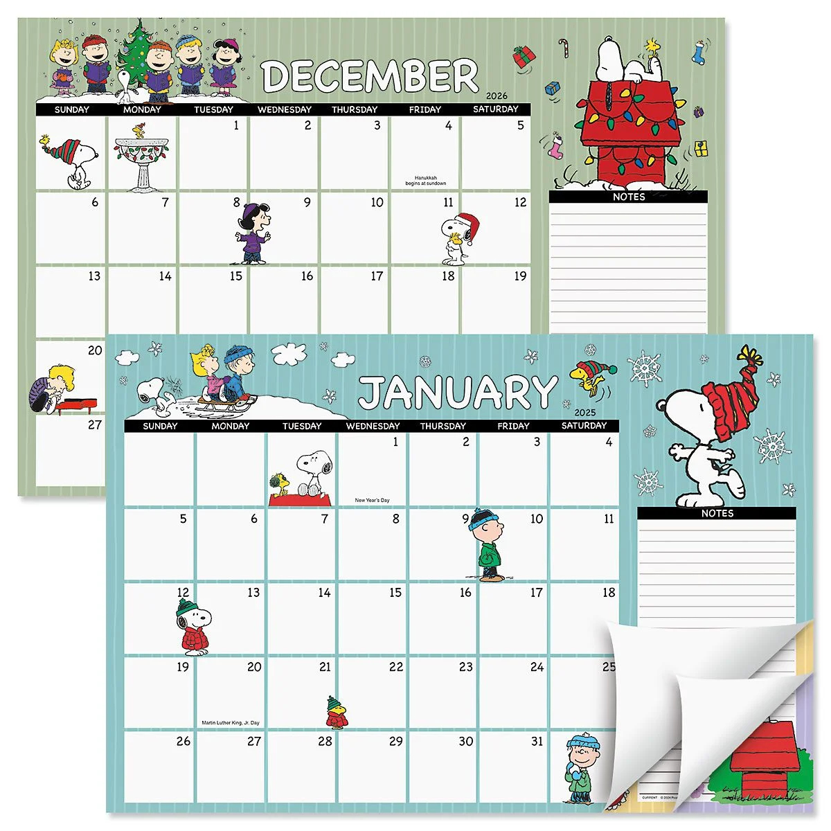 2025 2026 PEANUTS Desk Calendar Pad 11 Inch X 16 1 4 Inch Size Large 24 Month Bookstore Quality Calendars For Kitchen Office By Current Walmart