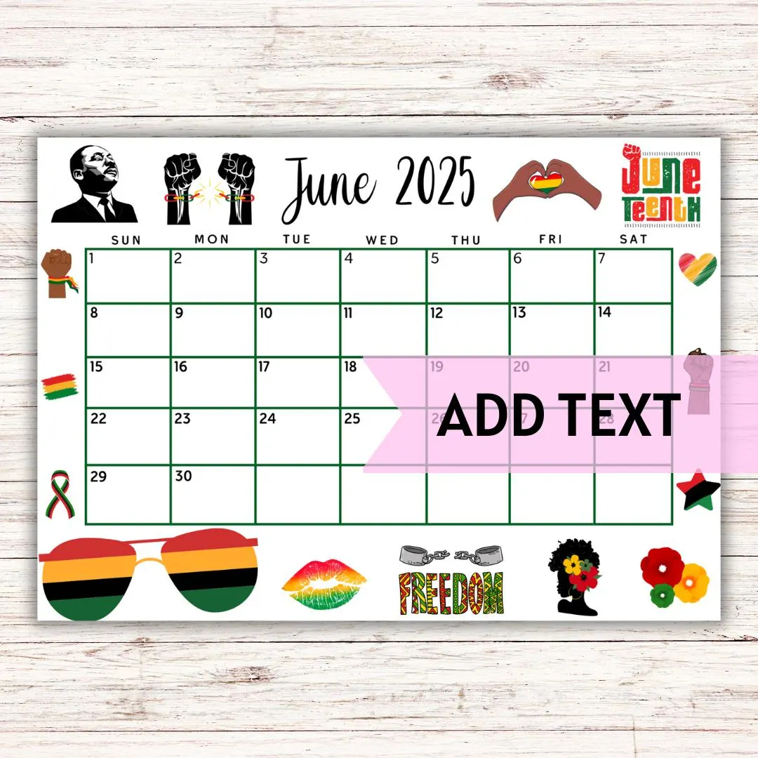 Black History Calendar 2025 Printable