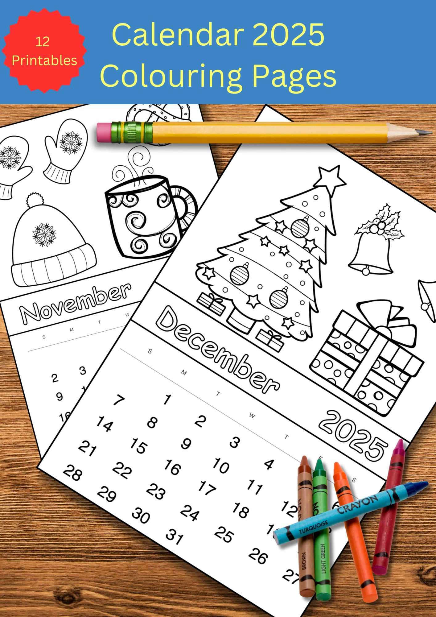 Advent Calendar 2025 Preschool Free Printable