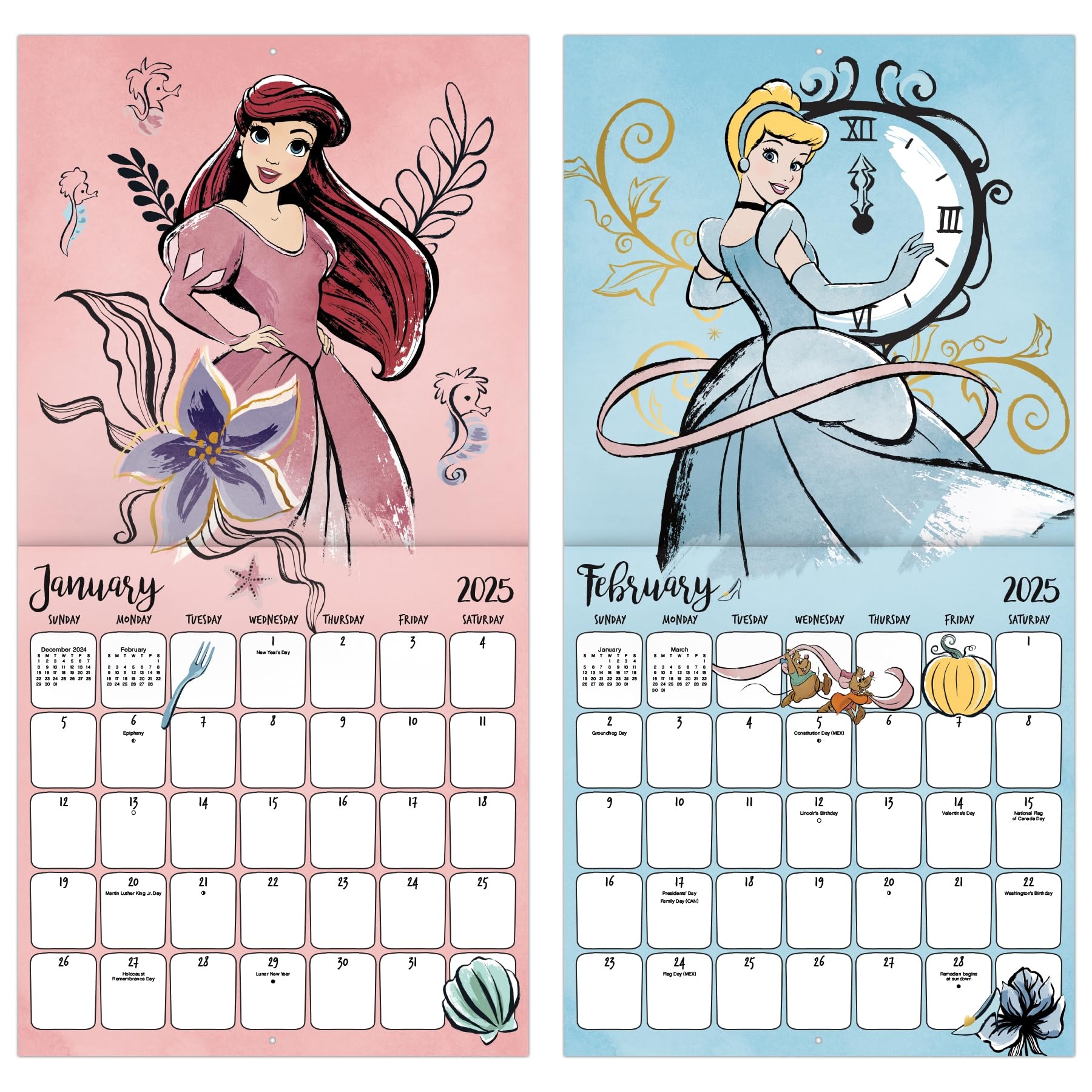 2025 Disney Princess Wall Calendar Amazon ca Office Products
