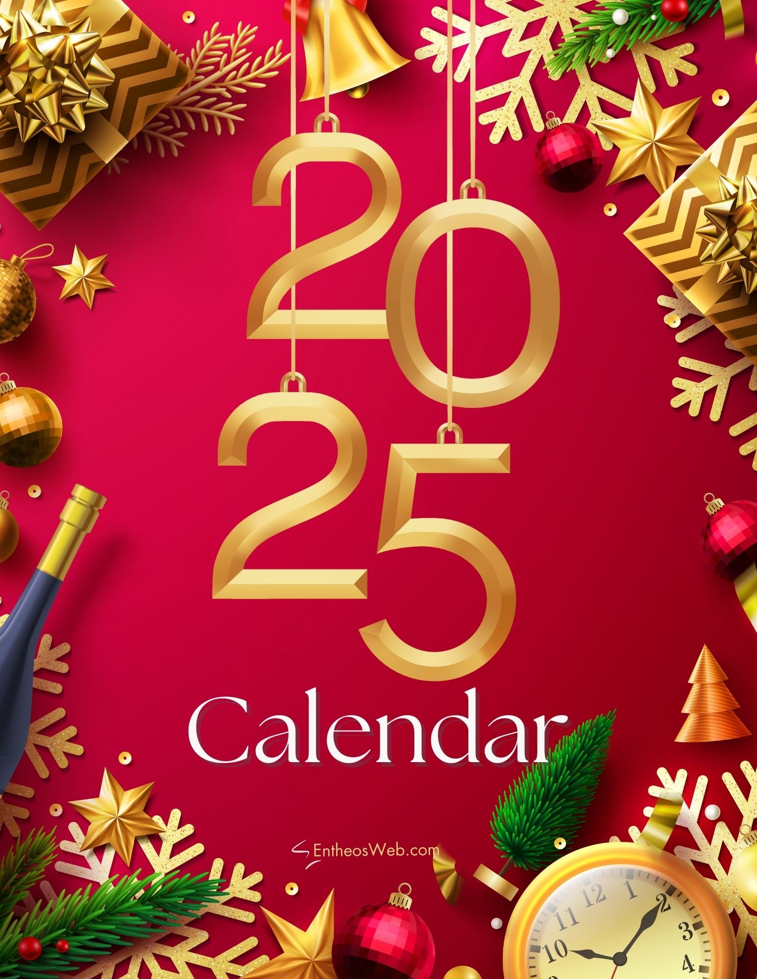 2025 Monthly Calendar Free PDF Printable EntheosWeb