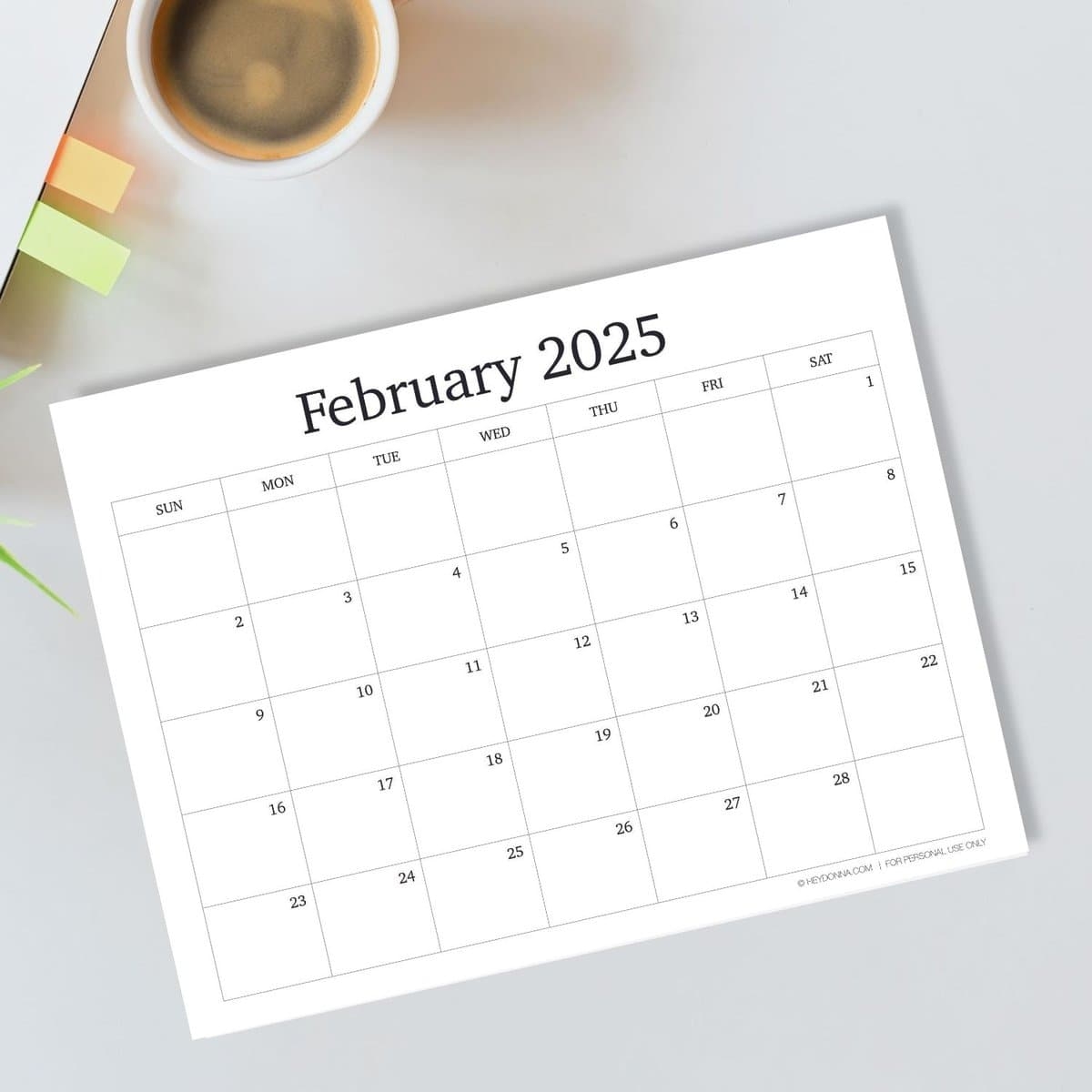2 Month Printable Calendar 2025