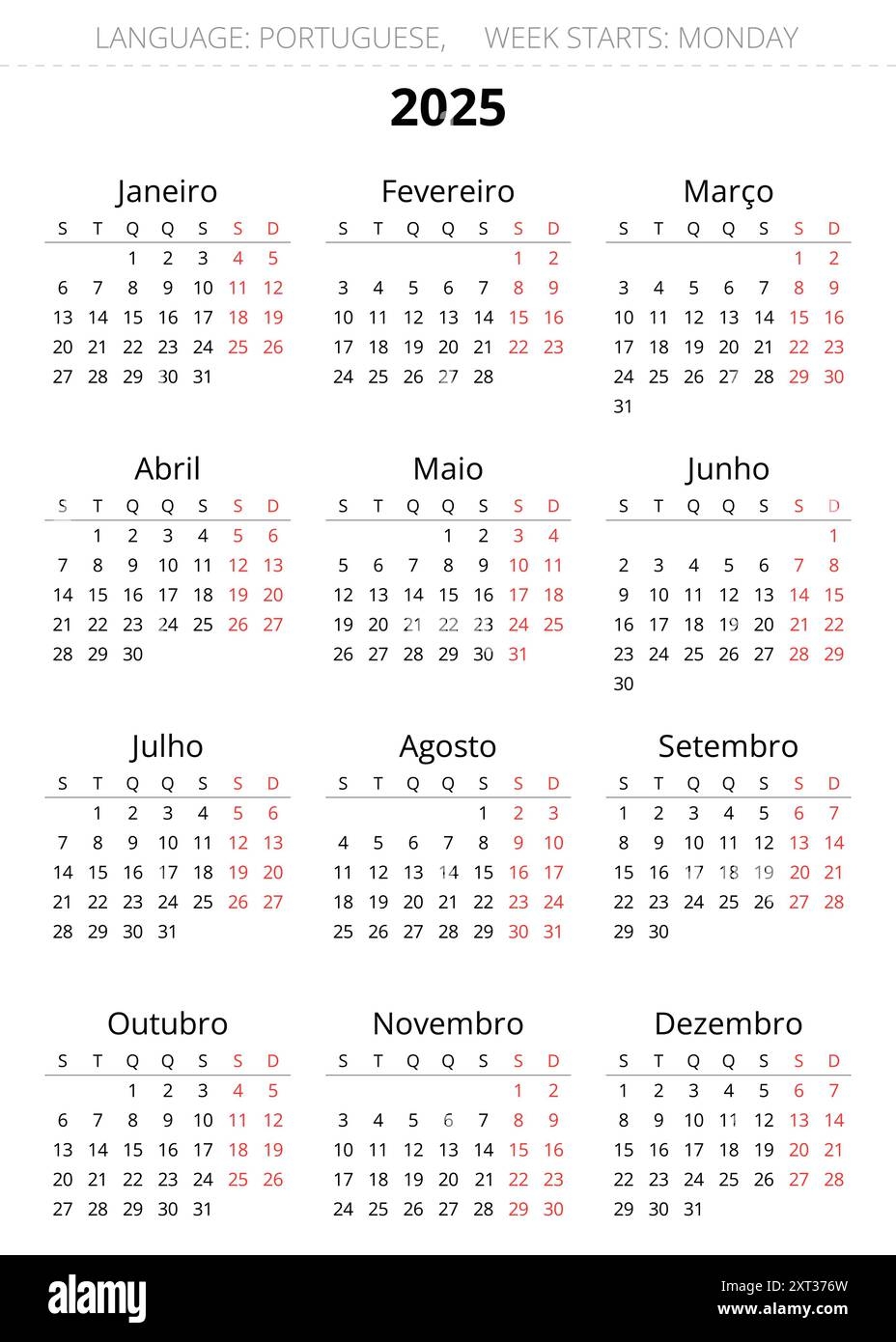 2025 Horizontal Calendar Printable