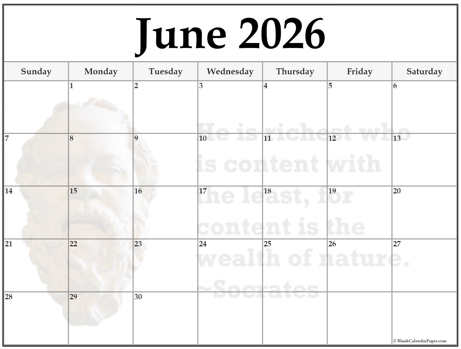 24 June 2026 Quote Calendars