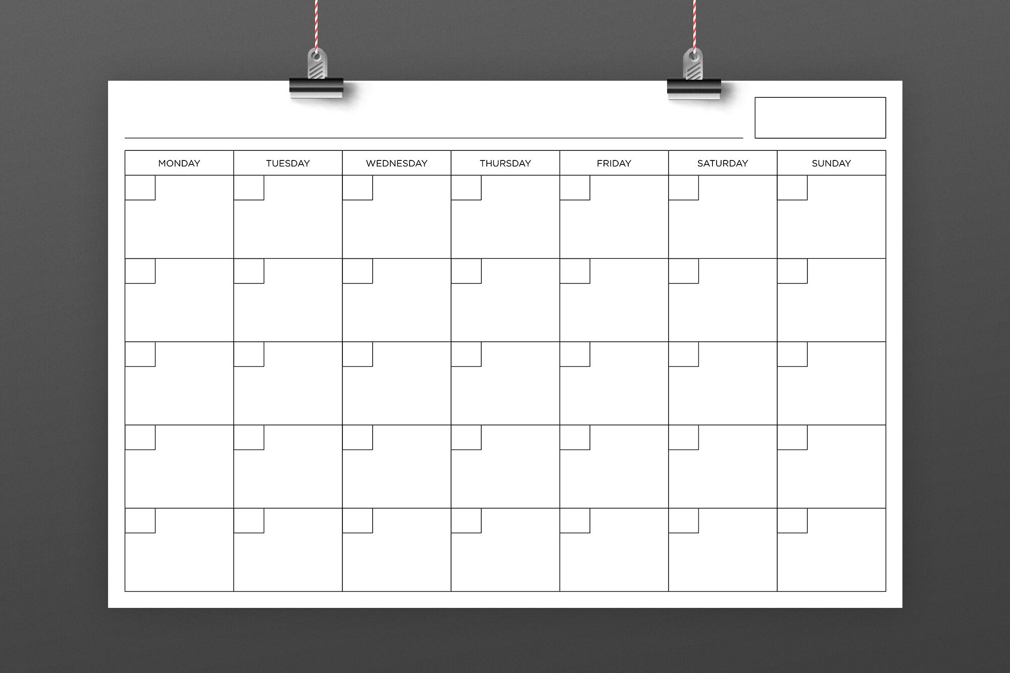 24 X 36 Inch Blank Calendar Page Template By Running With Foxes TheHungryJPEG