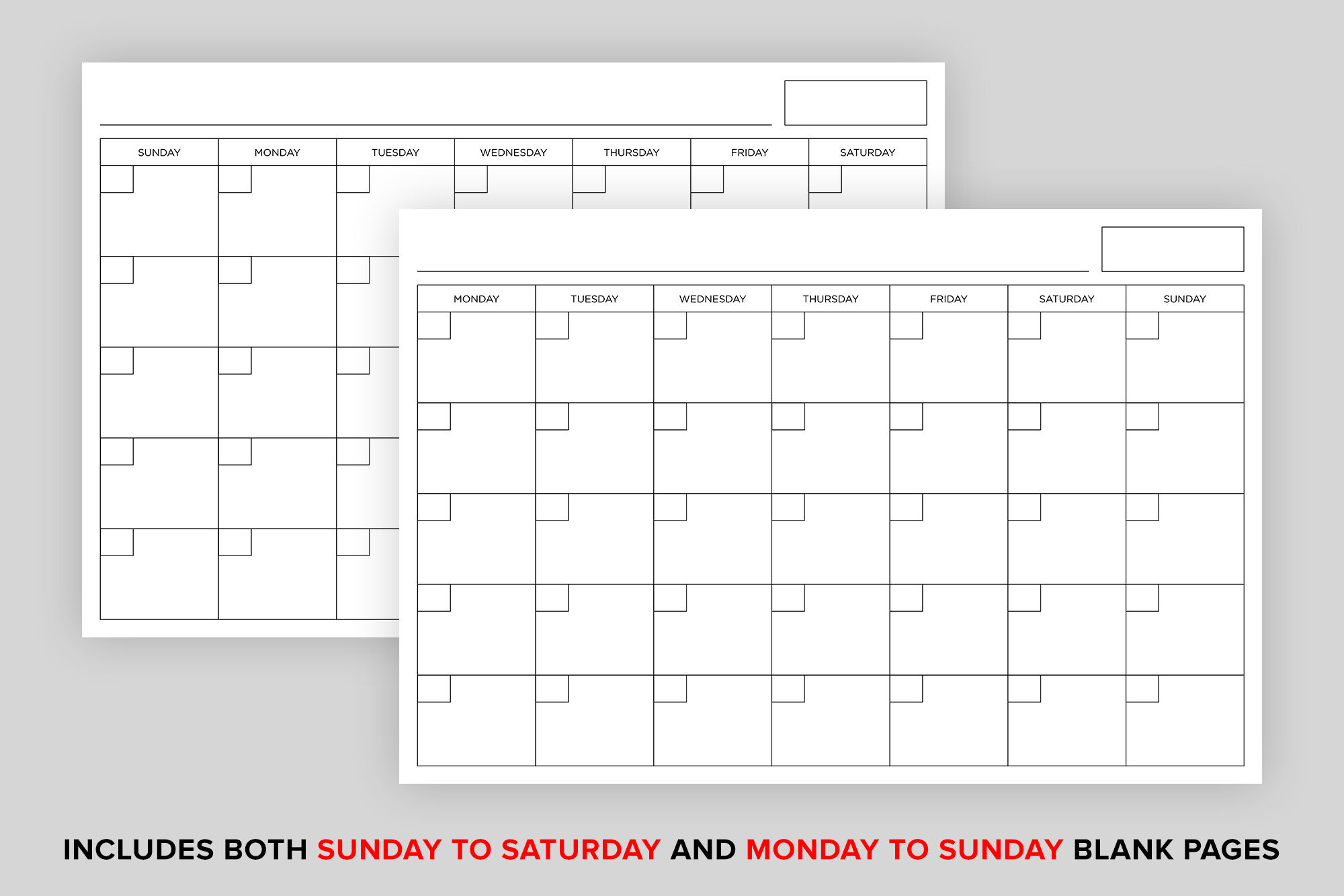 24 X 36 Inch Blank Calendar Page Template By Running With Foxes TheHungryJPEG