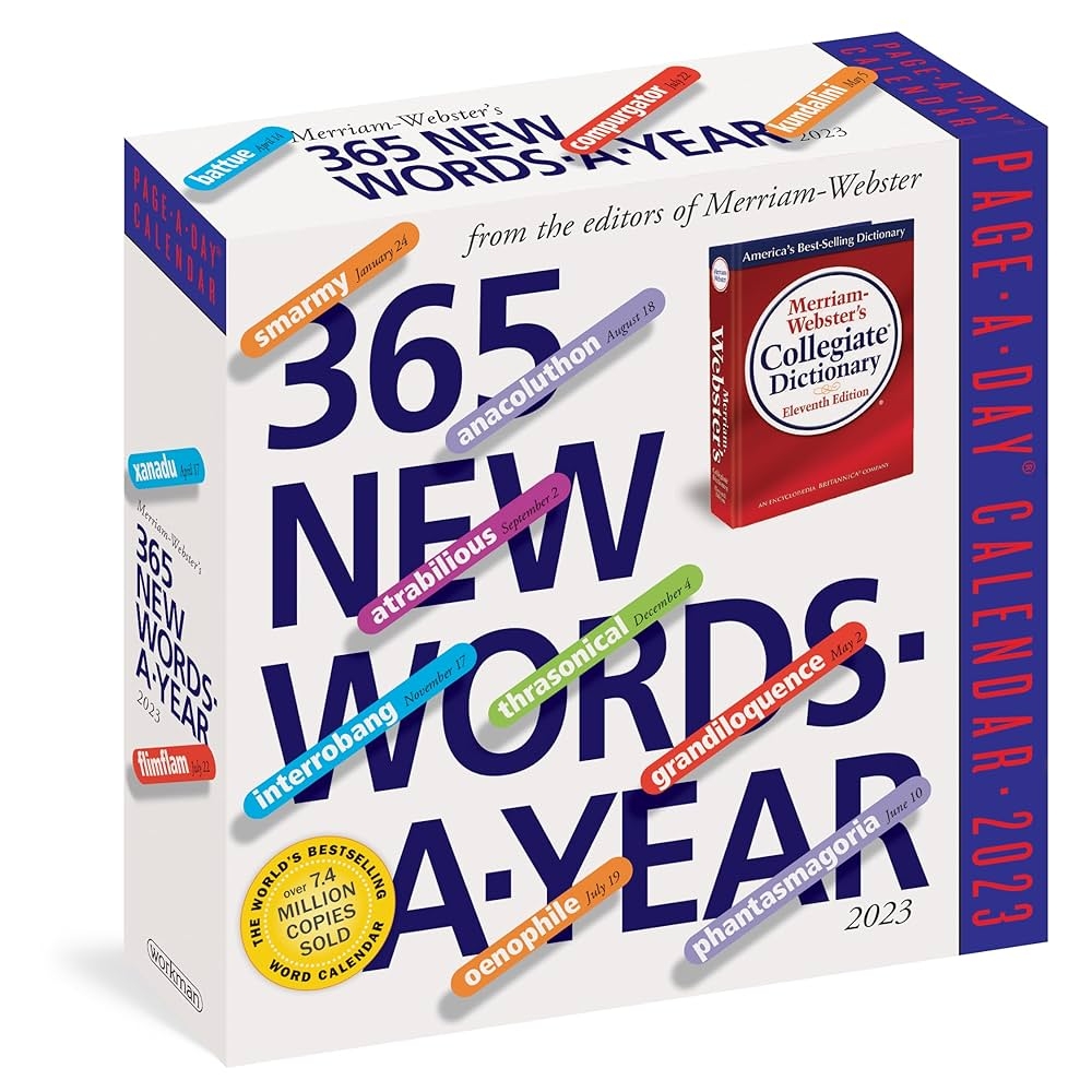 365 New Words A Year Page A Day Calendar 2023 From The Editors Of Merriam Webster 9781523515677 Workman Calendars Books Amazon 365 New Words A Year Page A Day Calendar 2023 From The Editors Of Merriam Webster 9781523515677 Workman Calendars Books Amazon