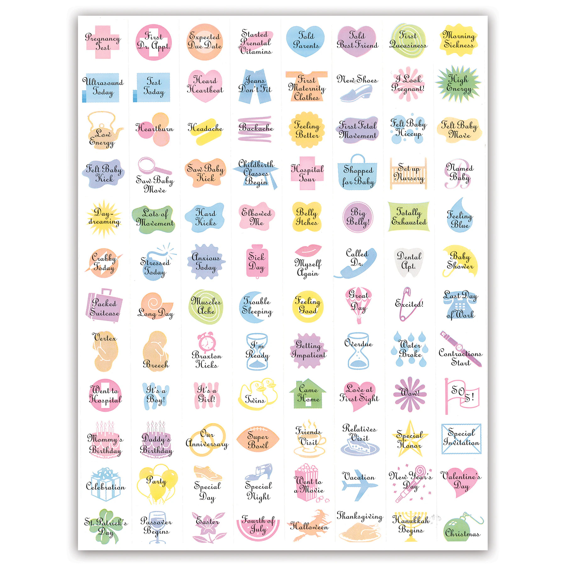 40 Week Pregnancy Development Calendar Childbirth Graphics