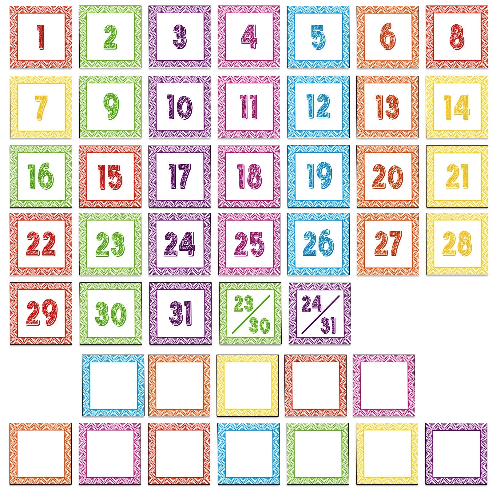 45 Pieces Scribbling Calendar Numbers For Classroom Calendar Numbers Teacher Calendar Cutouts For Classroom Calendar Pocket Chart With 60 Pieces Adhesive Dots For Teaching Kids Preschool Decor Buy Online At Best
