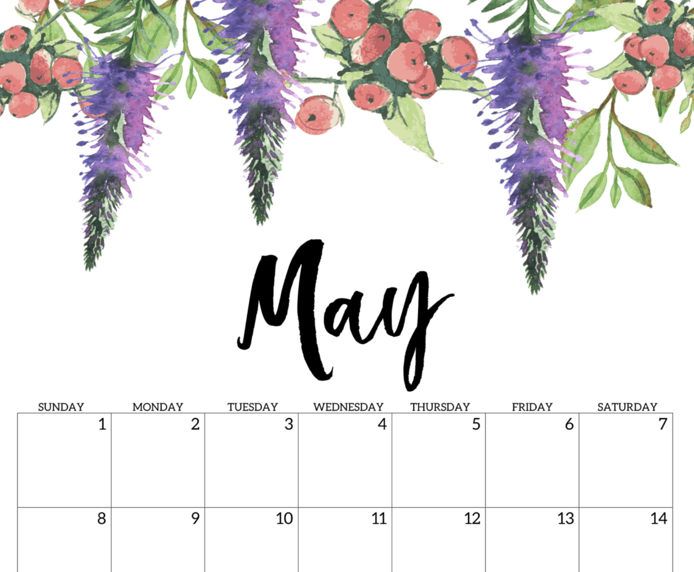 Free May Printable Calendar