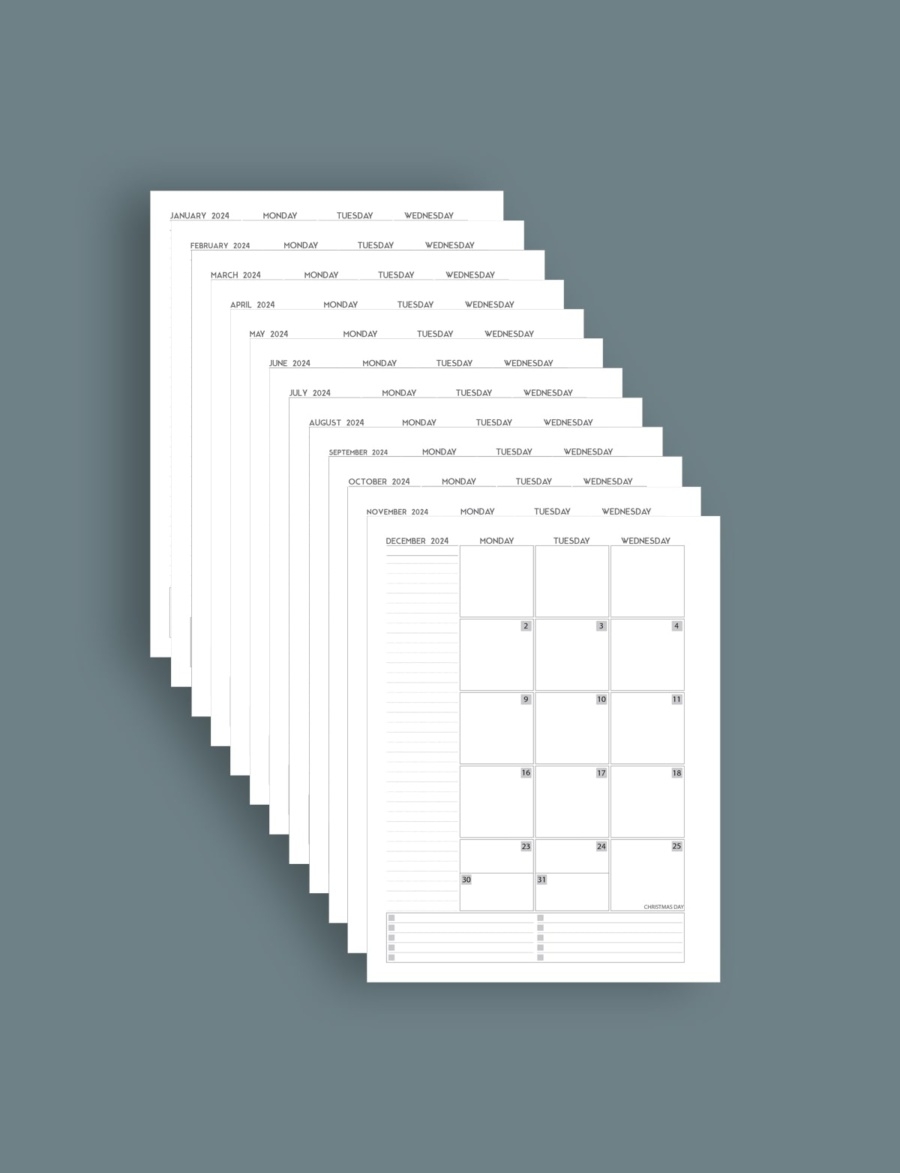 7 X 9 25 Inch Classic Happy Planner 2024 Calendar Template PDF