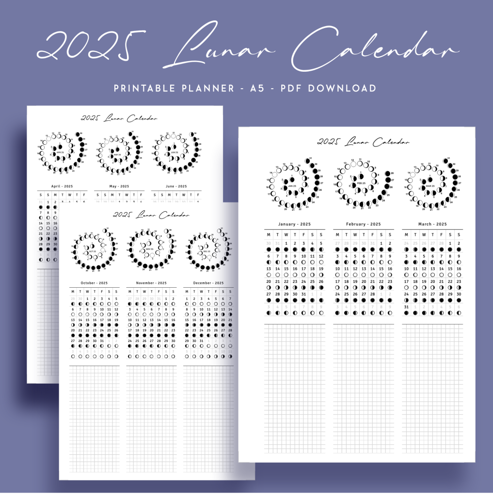 Printable Circular Moon Calendar