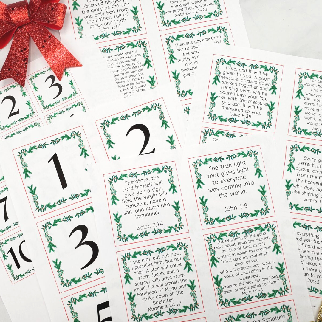 Advent Calendar Printable Verses