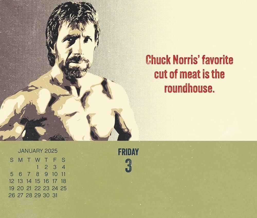 Amazon 2025 Chuck Norris Day at a Time Box Calendar 9781438897981 Trends International Books