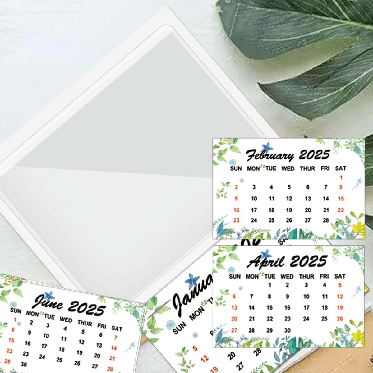 Amazon 2025 Peel And Stick Calendar Stickers Hanging Mini Calendar Card Pocket Holders 2 in 1 Car Calendar Wall With Blank Clear Pocket For Auto Car Fridge Home Office 2 Pack Office Products