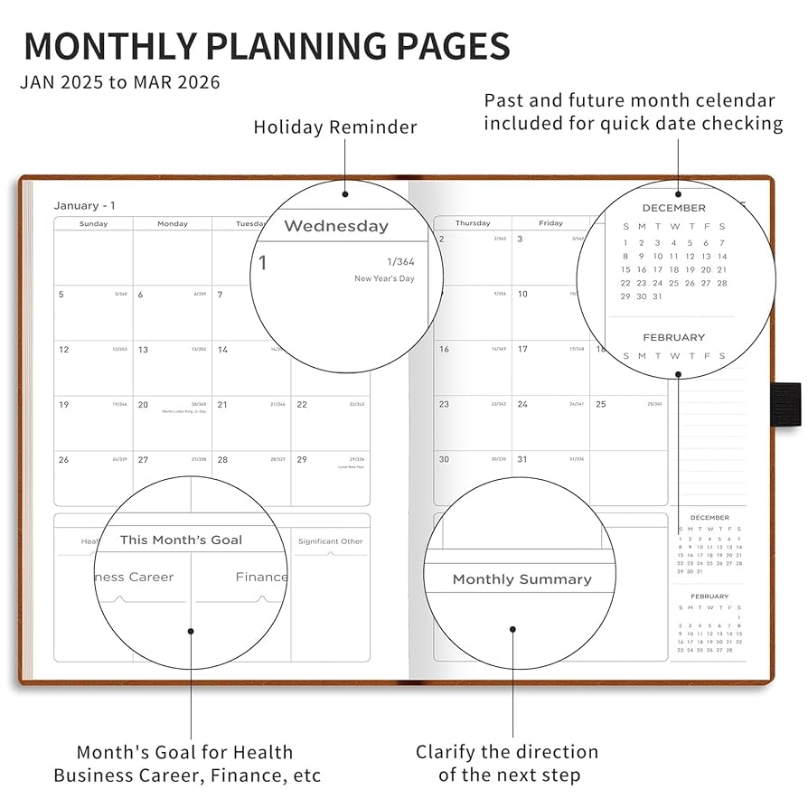 Amazon AHGXG 2026 Planner Weekly And Monthly Planner 2026 2027 Calendar Planner 15 Months Jan 2026 Mar 2027 Large A4 8 5 x11 With 14 Notes Pages Vegan Leather SoftCover Inner Pocket Black Office Products