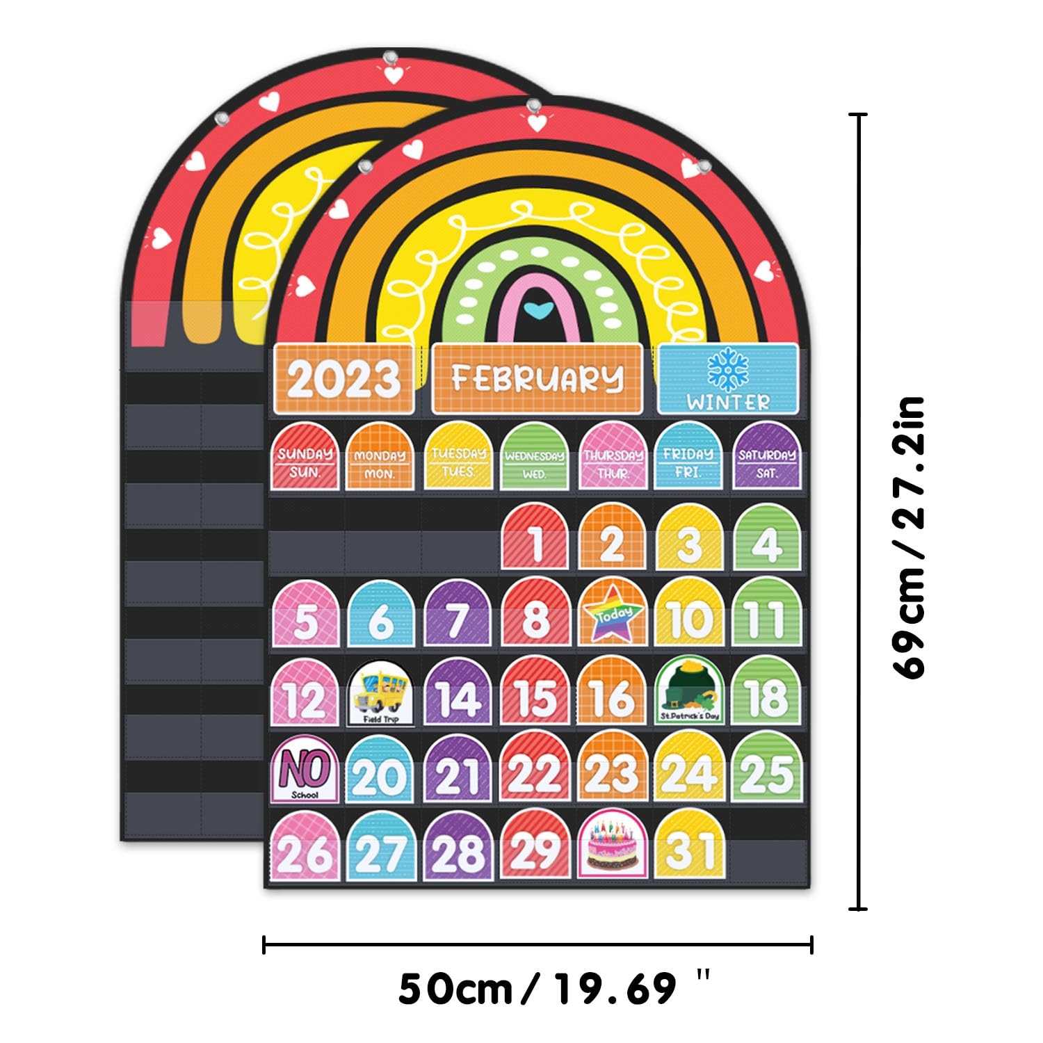 Amazon Calendar Pocket Chart For Classroom Homeschool 96 Activity Cards Years Seasons Holidays Educational Learning Tool With 45 Pockets Durable Nylon Calendar For Preschool Teachers English Office Products