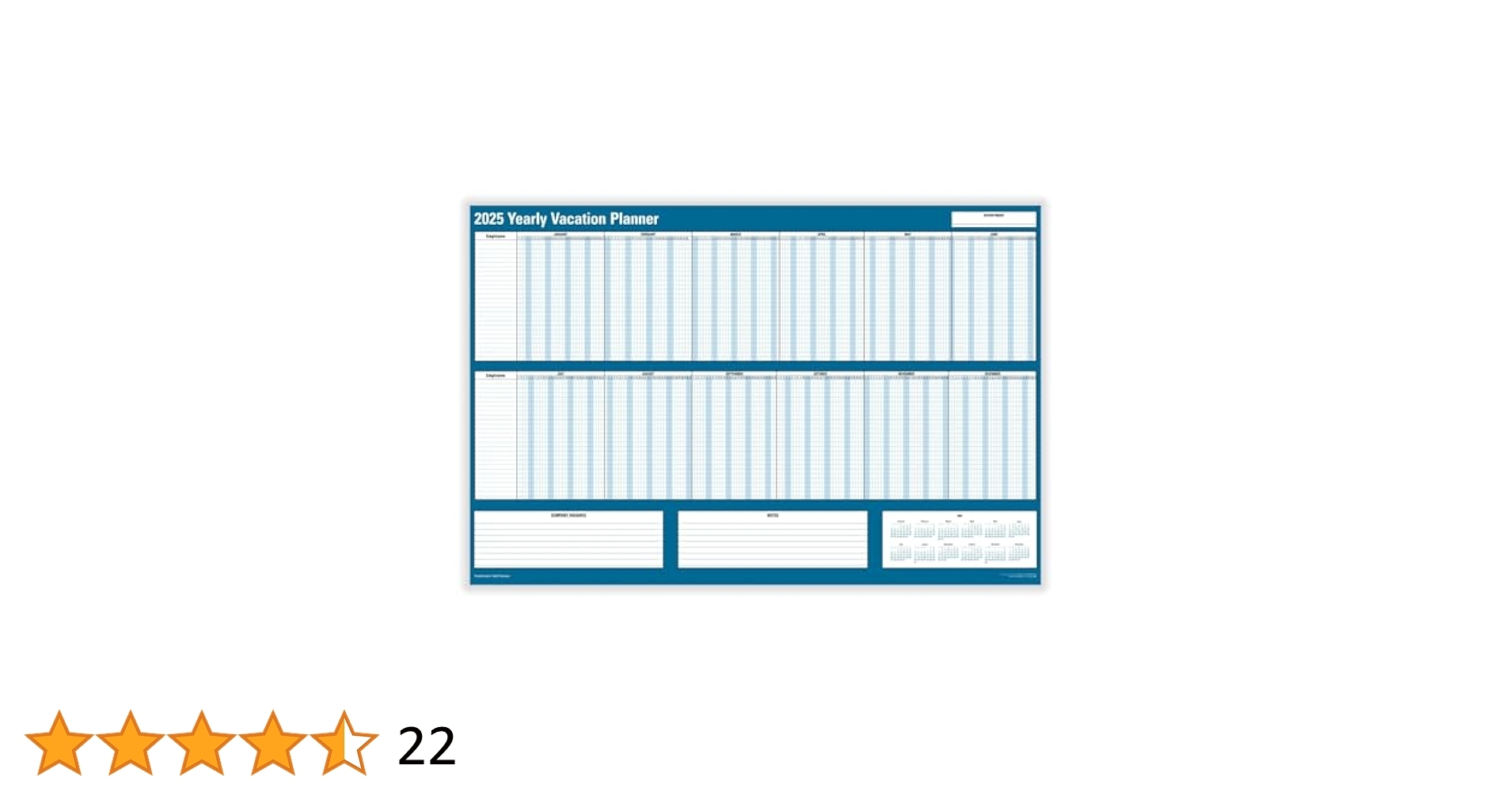 Amazon ComplyRight 2025 Yearly Vacation Planner 36 X 24 Office Products