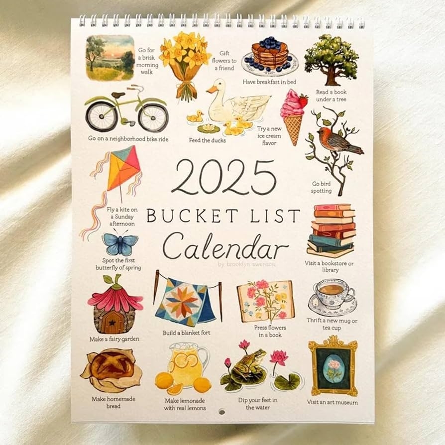 Amazon DESALAI 2025 Bucket List Calendar January 2025 December 2025 Large Desk Calendar 2025 2025 Calendar With Thick Paper to Do List Notes Perfect Home School Office Planning Tool Office Products