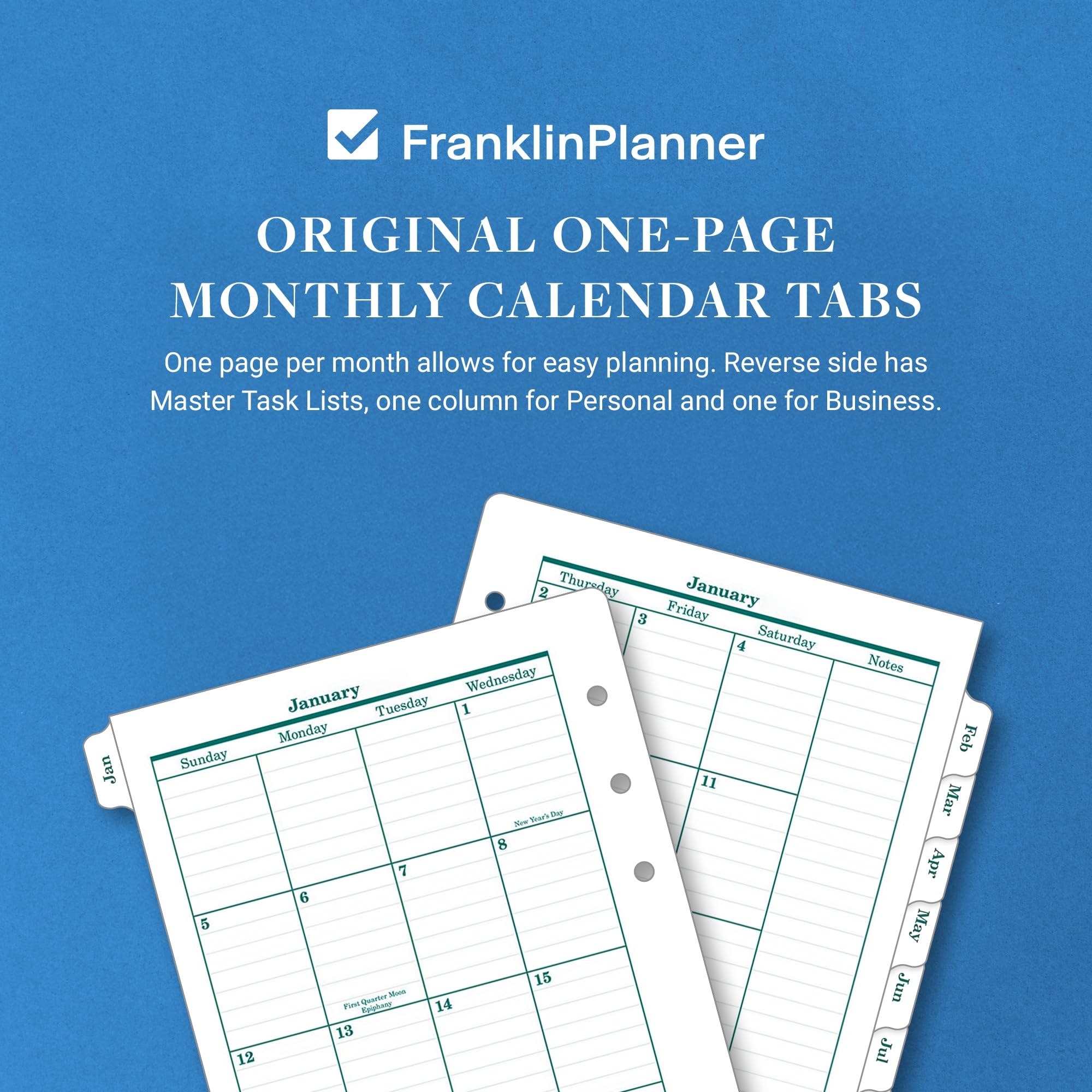 Amazon FranklinCovey Original Two Page Monthly Calendar Tabs Compact Jan 2025 Dec 2025 Office Products