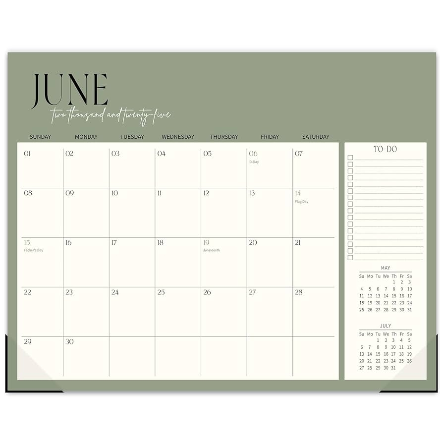 Amazon Guasslee Desk Calendar 2025 2026 19 Month School Year Desk Wall Calendar 2025 Jun 2026 Dec 2025 14 X 11 Monthly Planner With Thick Paper For Office Home School Organizing Office Products