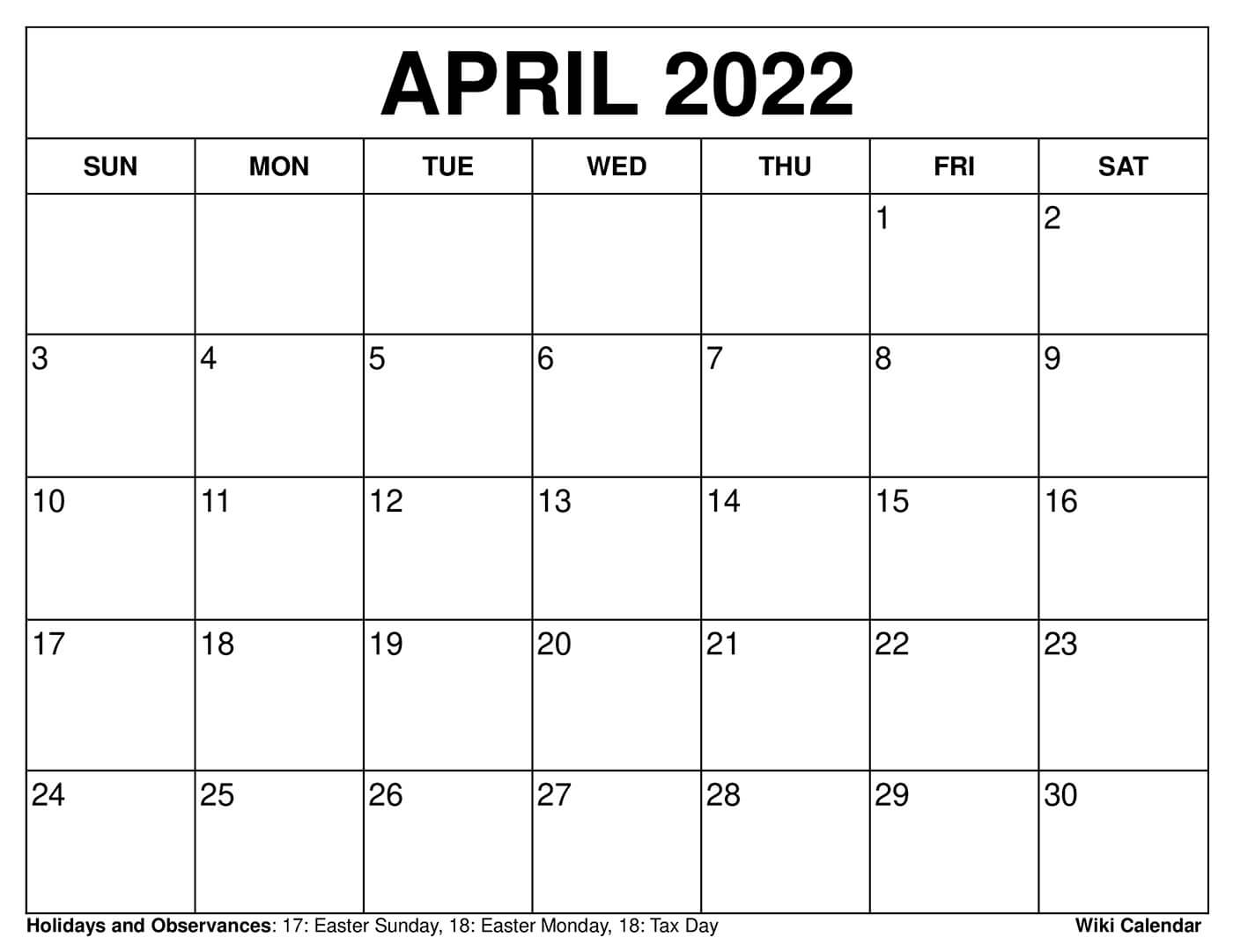Printable Month At A Glance Calendar