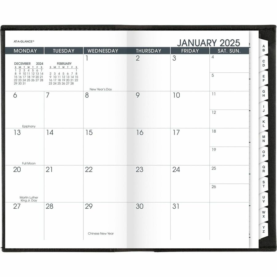 At A Glance Monthly Planner Black Pocket 3 1 2 X 6 Monthly 13 Month January 2026 To January 2027 1 Month Double Page Layout 3 1 2 X 6 1 8 