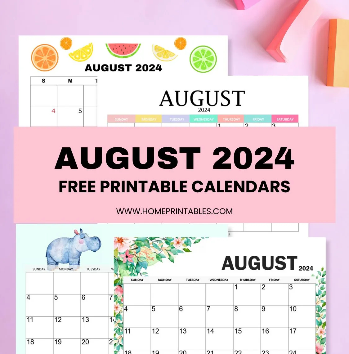 August Calendar Printable Pdf