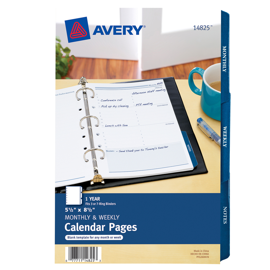 Avery Undated Calendar Refill AVE14825 OfficeSupply
