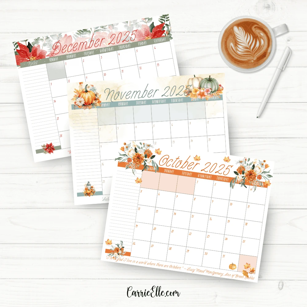 Be Ready To Bloom With Your Free Printable 2025 Floral Calendar Carrie Elle
