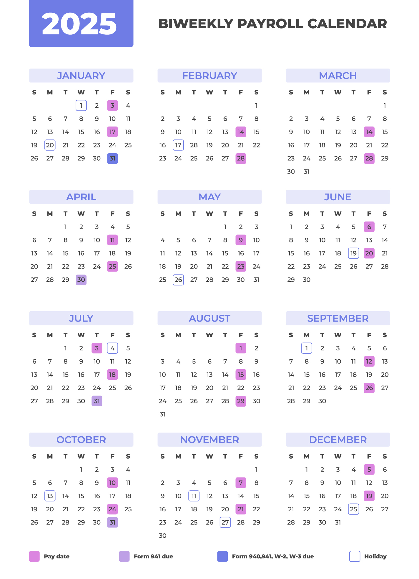 Printable Two Week Calendar 2025