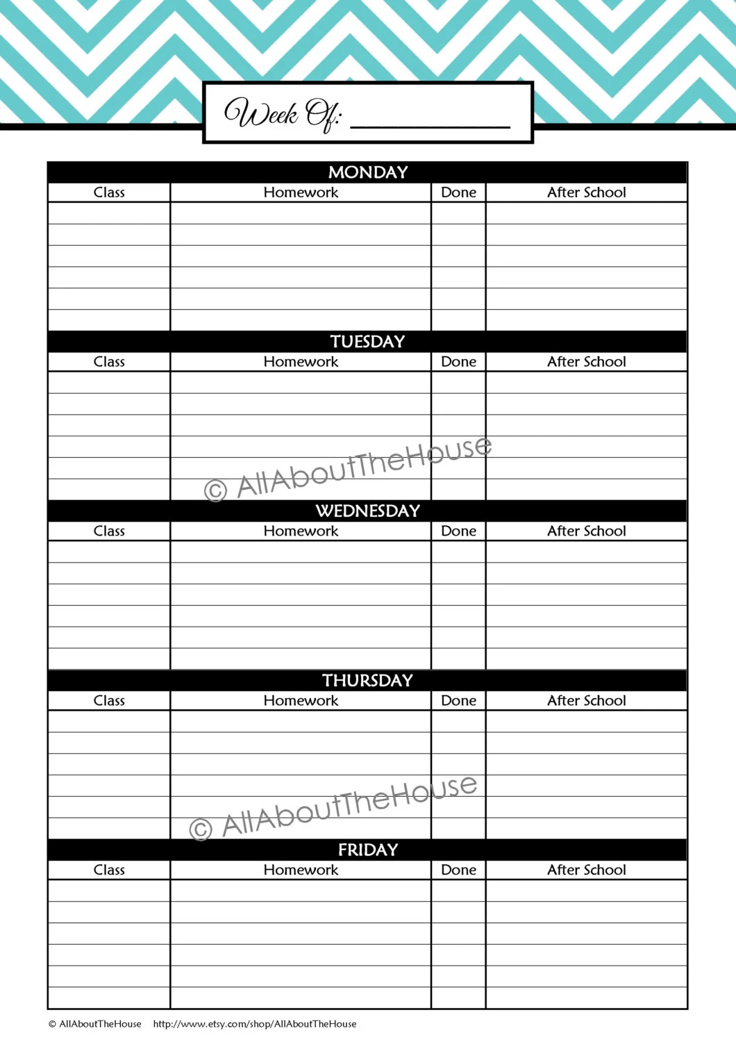 BLACK EDITABLE Student Planner Printable College Planner School Class Planner Organization 2015 2016 Etc Homework Perpetual Calendar Diary Etsy