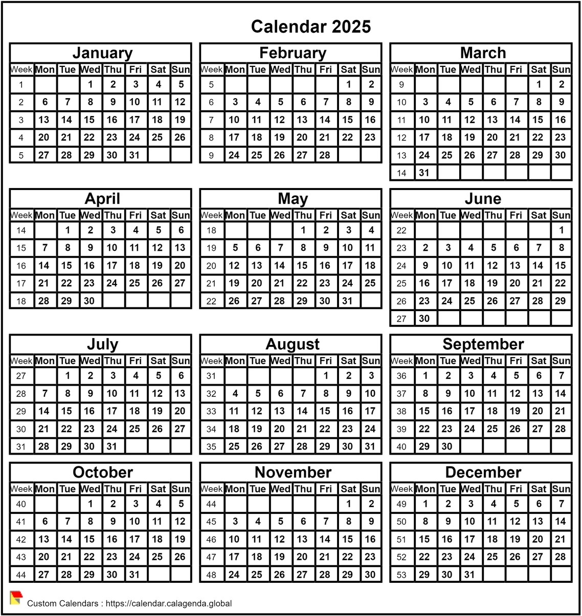 2025 Hd Printable Calendar