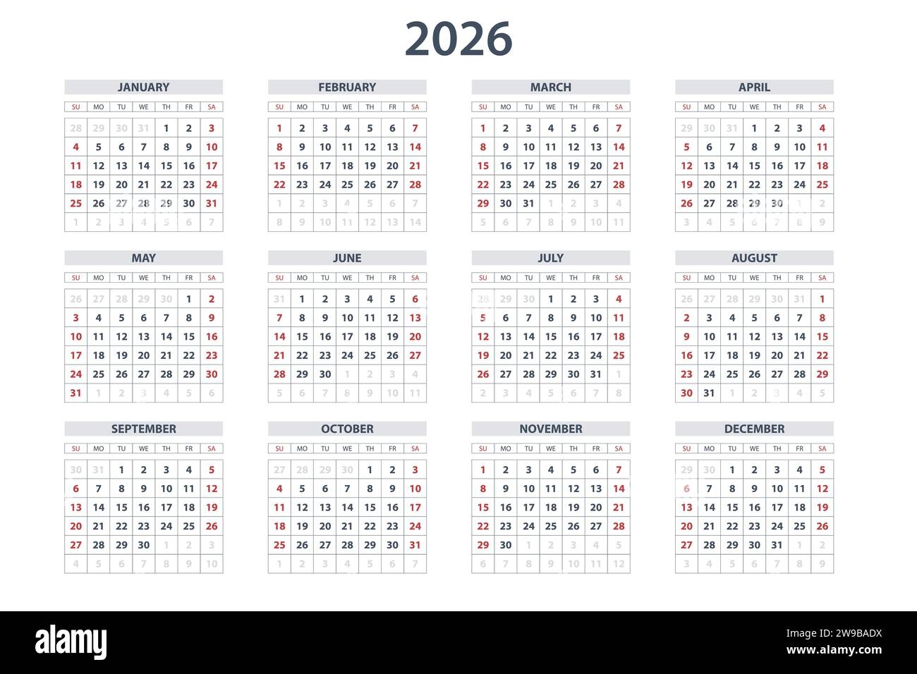 Calendar 2026 Cut Out Stock Images Pictures Page 3 Alamy