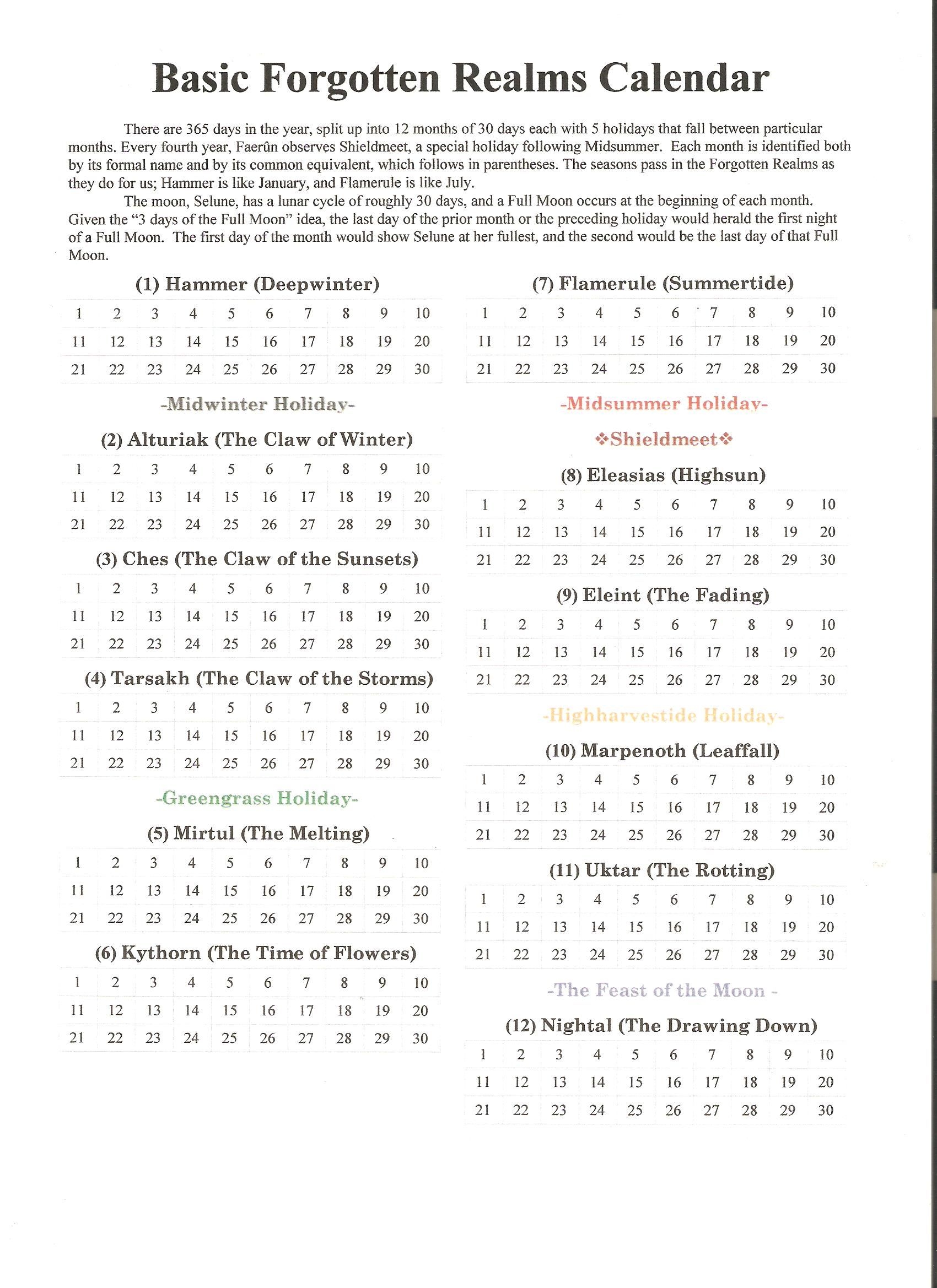 Calendar In Chult World Anvil