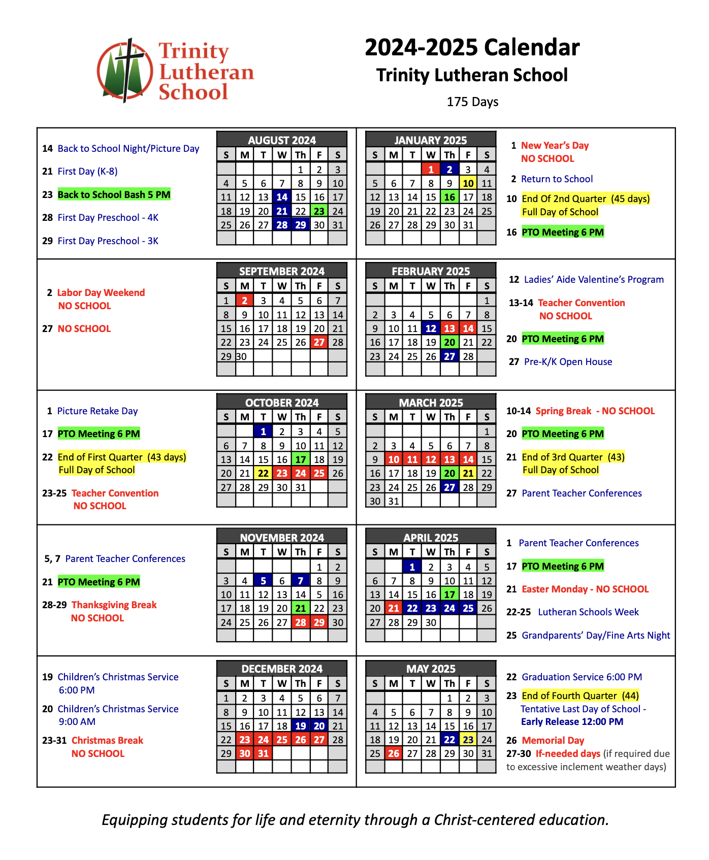 Lutheran Calendar 2025 Printable