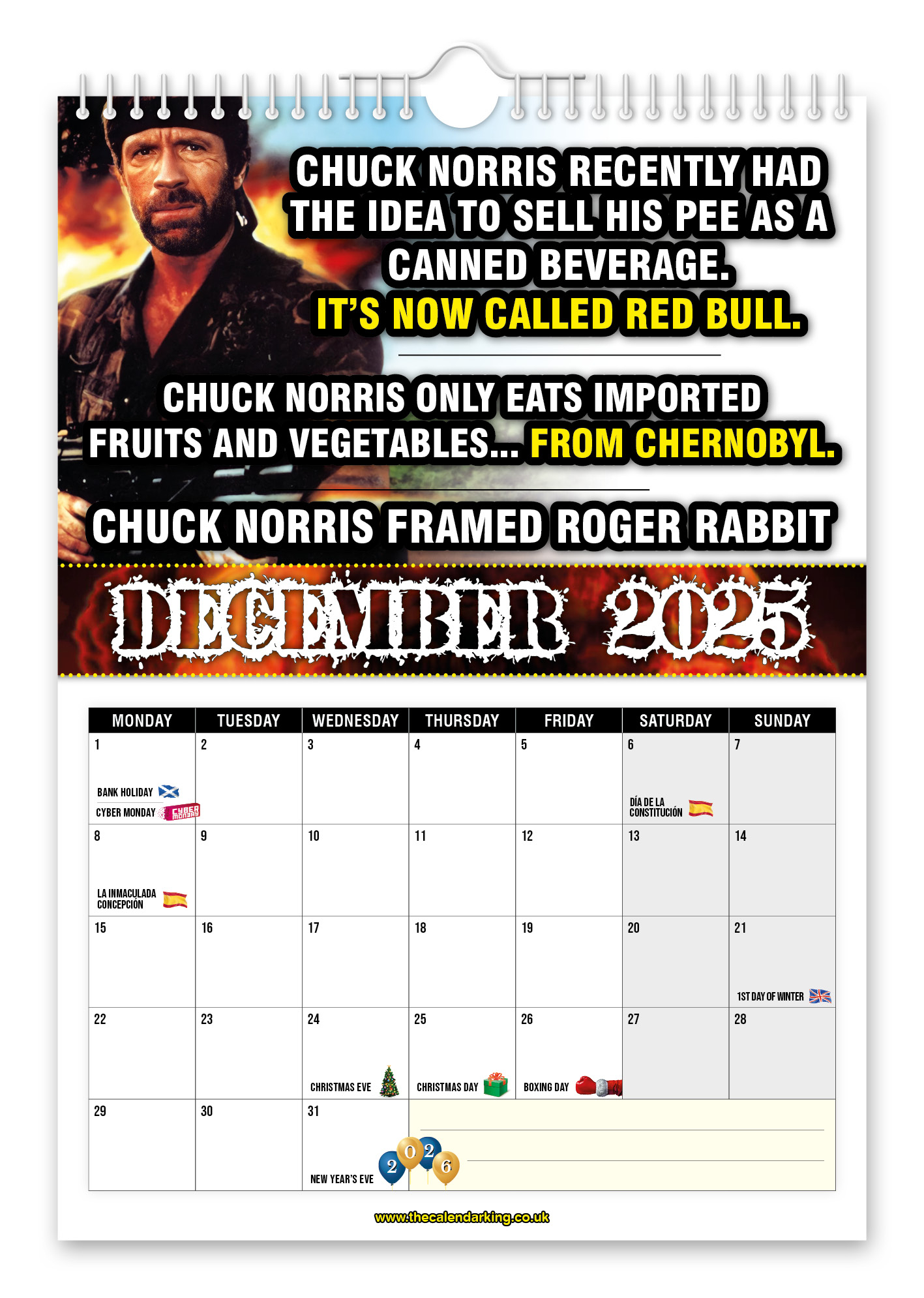 Chuck Norris 2025 Wall Calendar The Calendar King