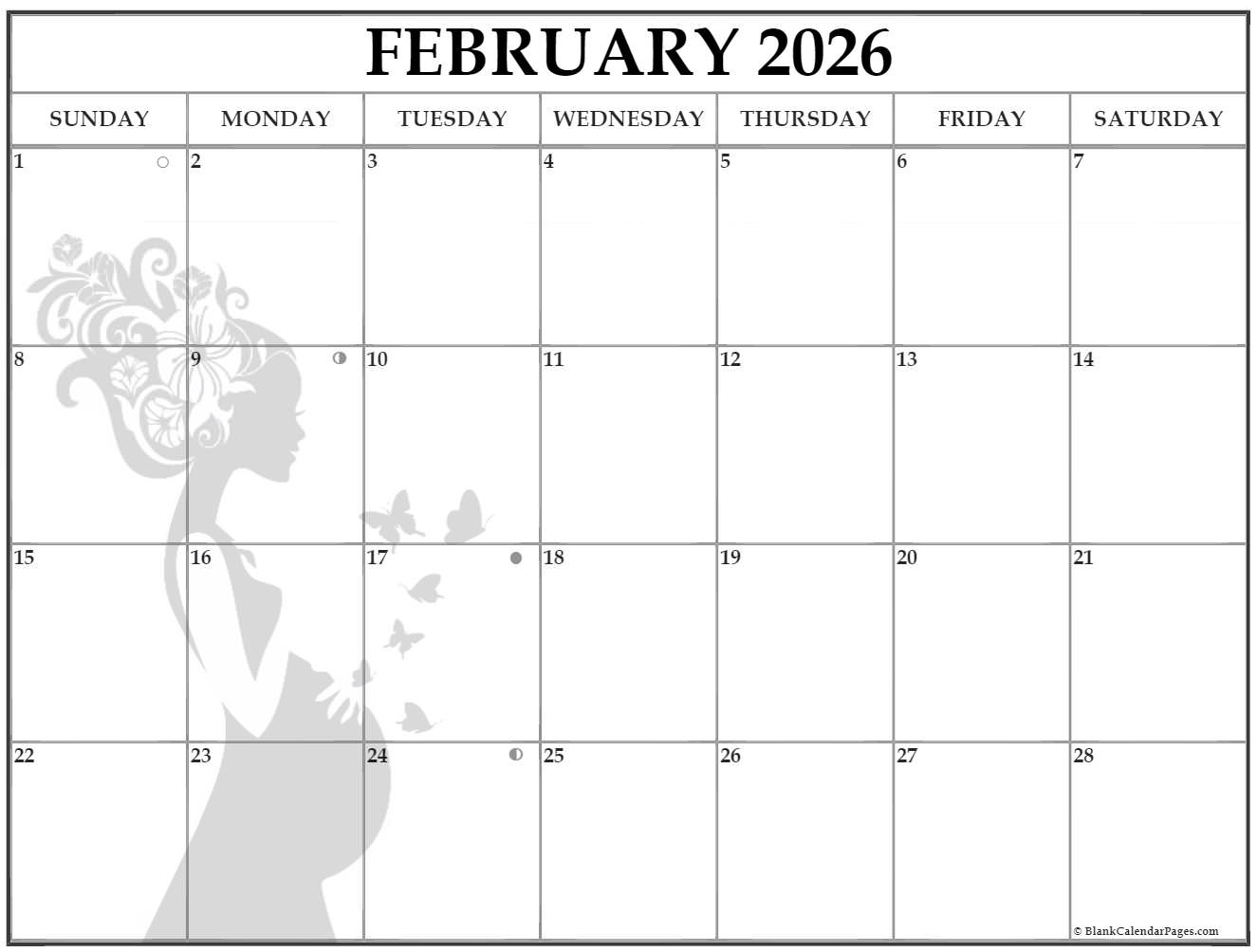 February Calendar 2026 Printable