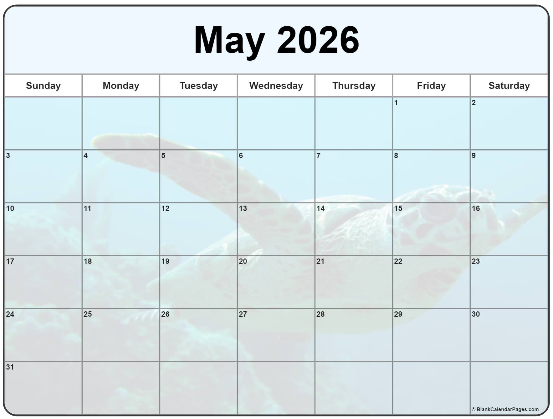 collection of may 2026 photo calendars with image filters