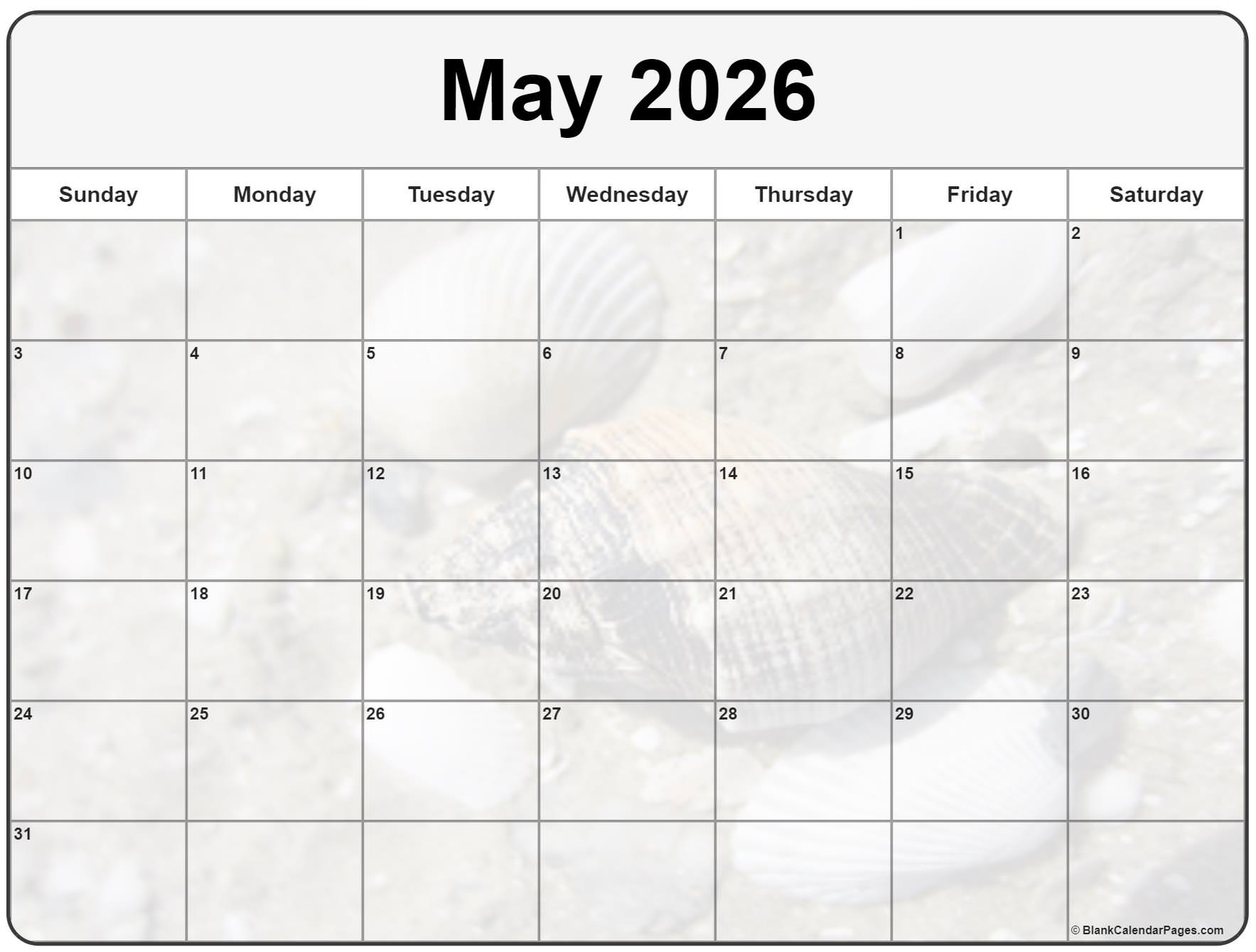 Collection Of May 2026 Photo Calendars With Image Filters 