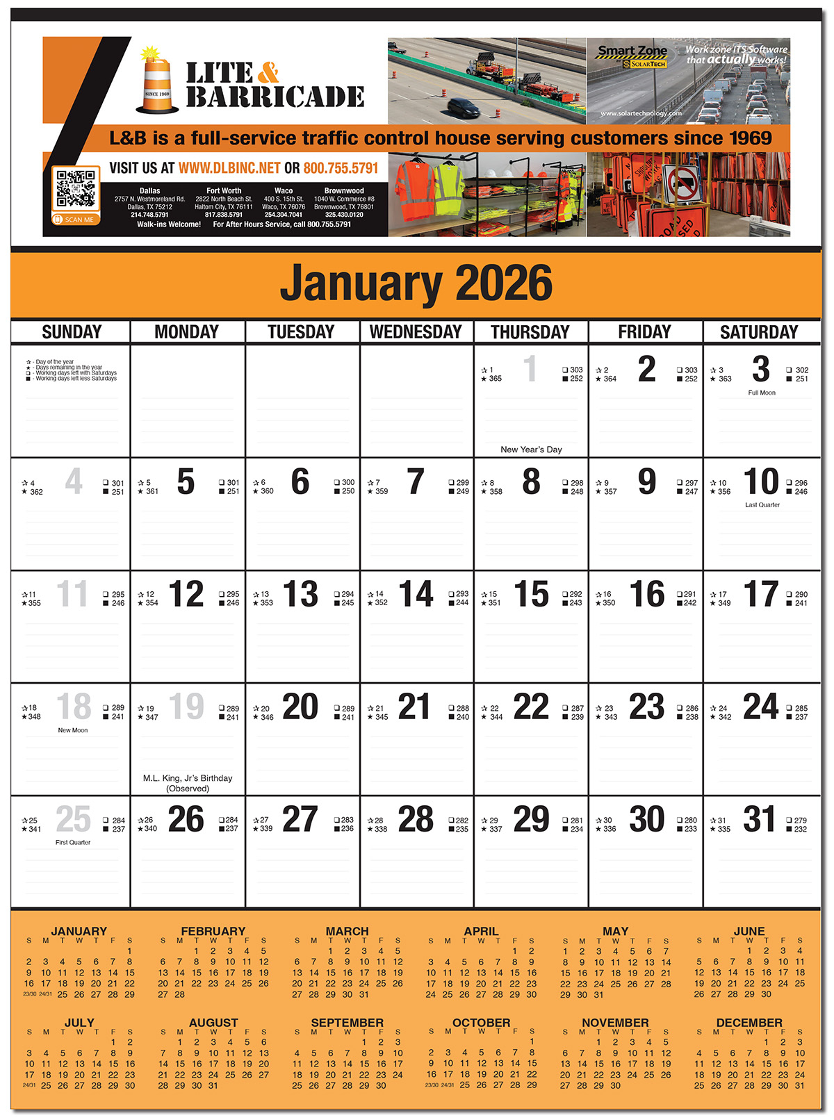 custom full color contractor s promotional calendar for company