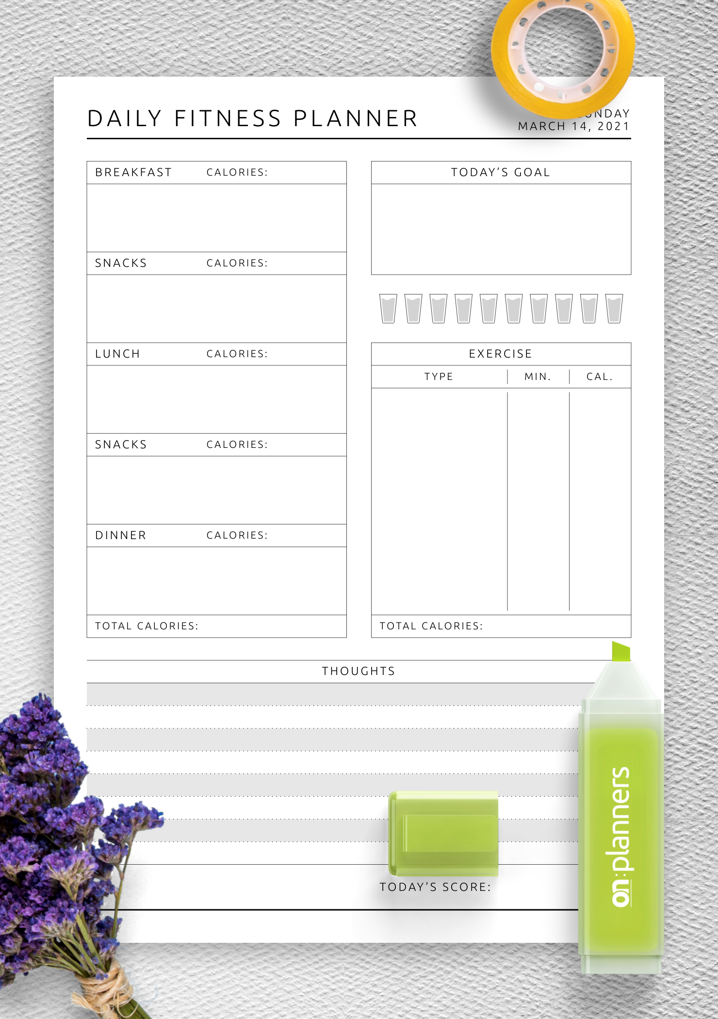Daily Fitness Planner Template Create A Routine That Sticks